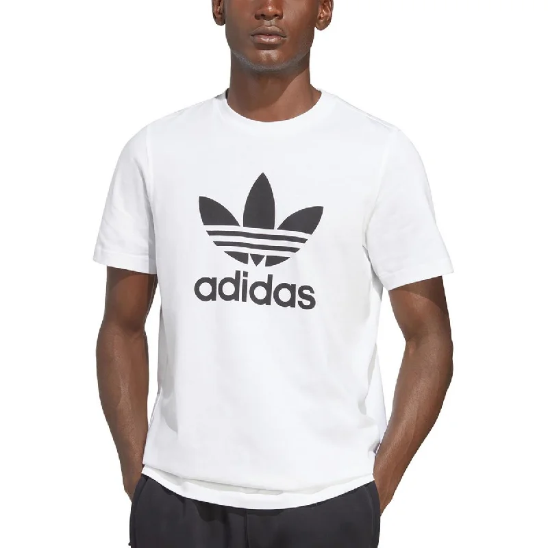 hoodies for men with pockets -Adidas Mens Trefoil Logo Crewneck Graphic T-Shirt