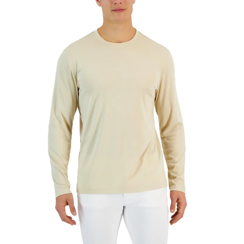 men's pull-over sweatshirts -Alfani Mens Knit Long Sleeves T-Shirt