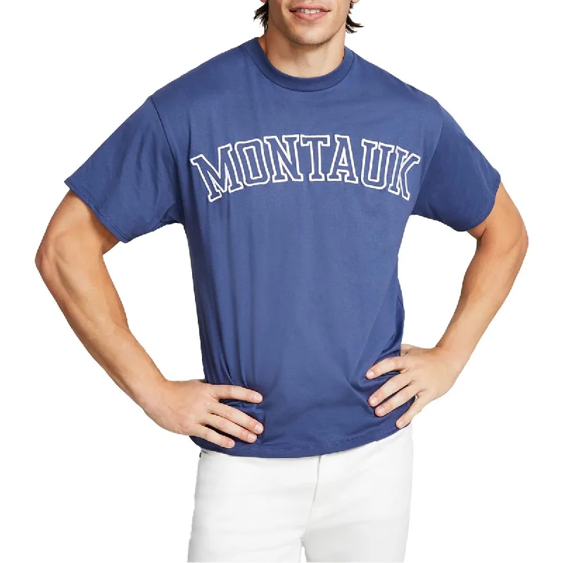 men's hoodies with logo -And Now This Mens Montauk Embroidered Knit T-Shirt