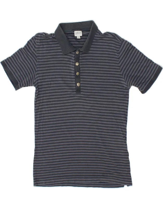 embroidered hoodies for men -ARMANI COLLEZIONI Boys Polo Shirt 10-11 Years Large  Navy Blue Striped