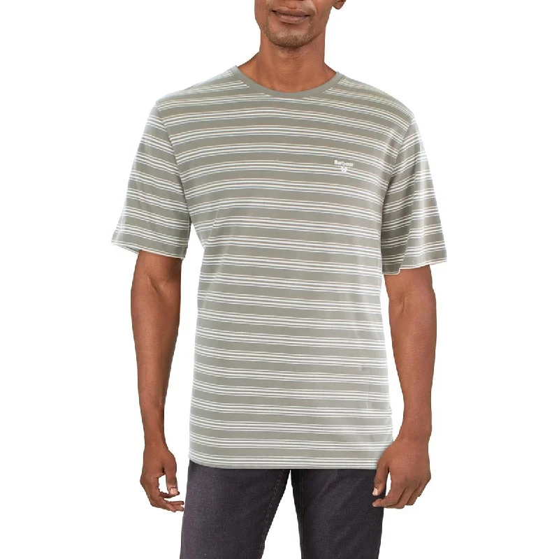 men's hoodies with logo -Barbour Mens Sherburn Striped Knit T-Shirt