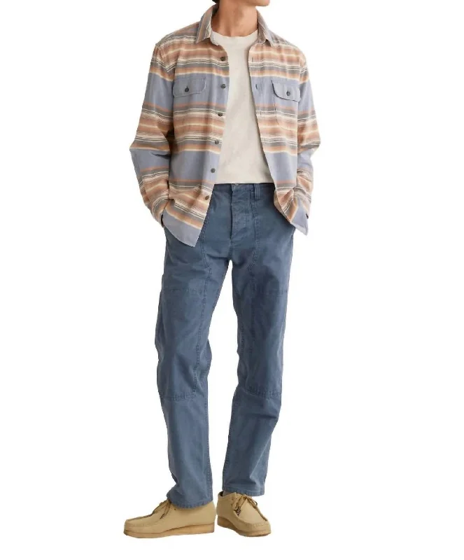 Beach Shack Shirt In Indigo Stripe