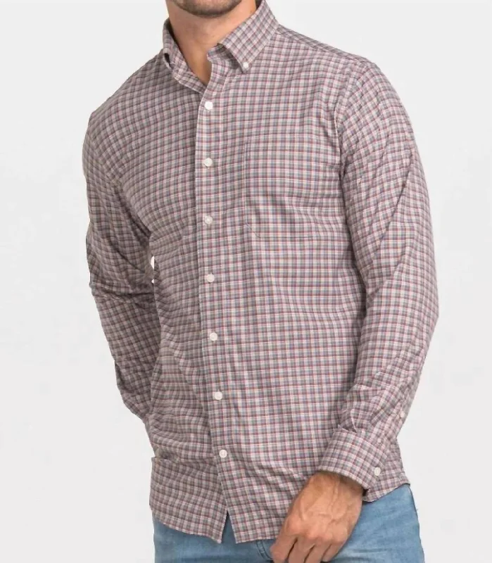 Belmont Plaid Long Sleeve Dress Shirt In Yale Navy