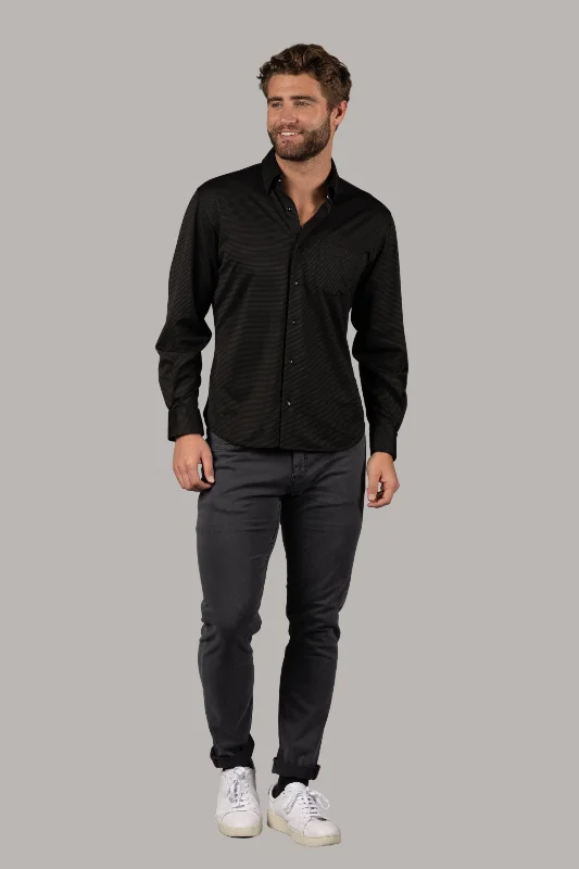 Black Check Jacquard Shirt