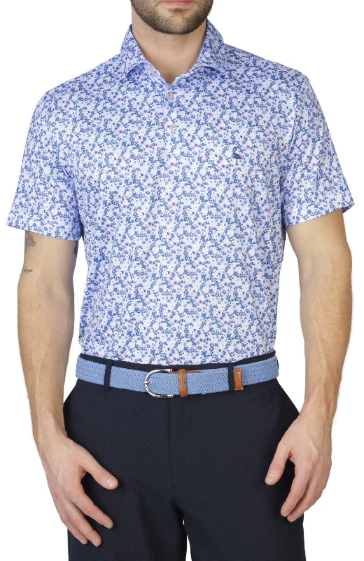 Blue Byrd Floral Print Performance Polo