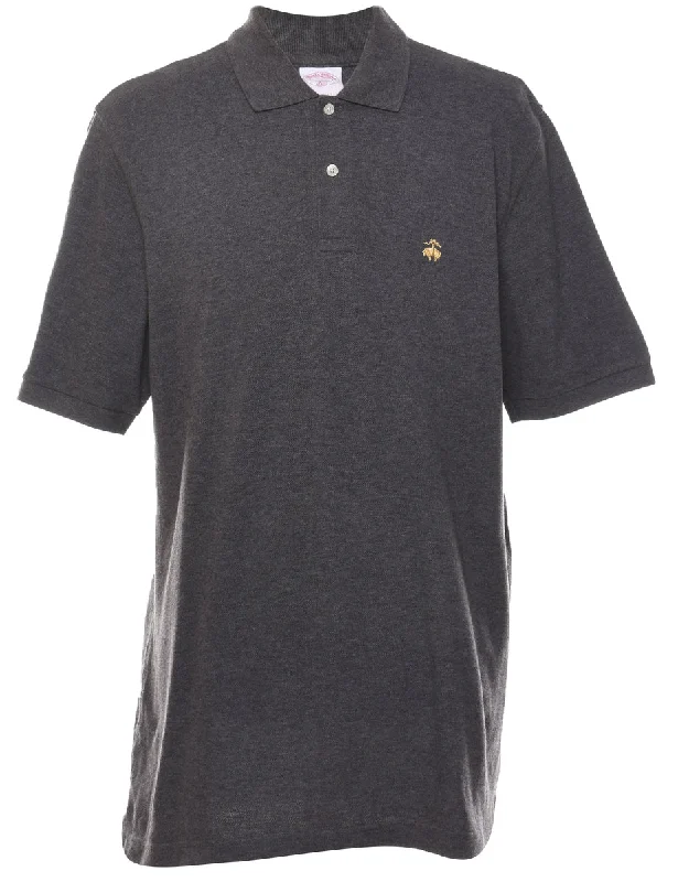 men's hoodies for fall -Brooks Brothers Classic Grey Polo Shirt - L