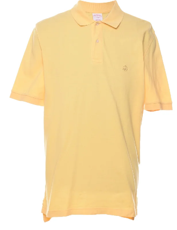 workout sweatshirts for men -Brooks Brothers Yellow Polo Shirt - L