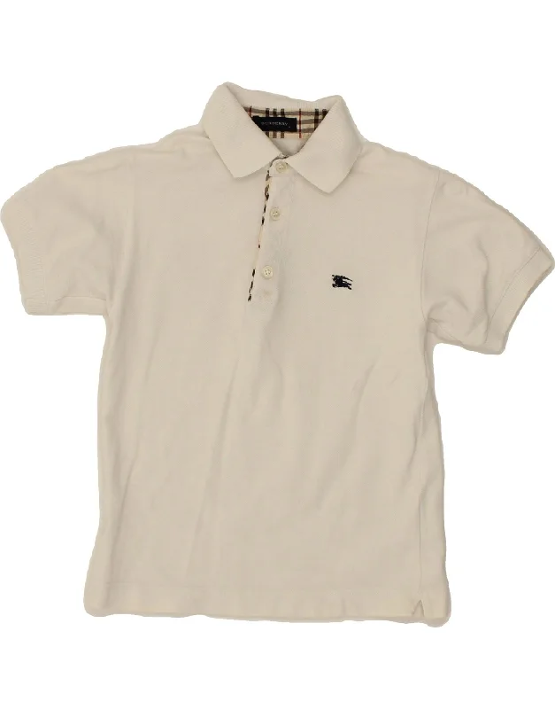 casual pullover sweatshirts -BURBERRY Boys Polo Shirt 5-6 Years White