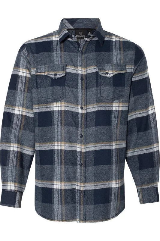 Burnside Snap Front Long Sleeve Plaid Flannel Shirt