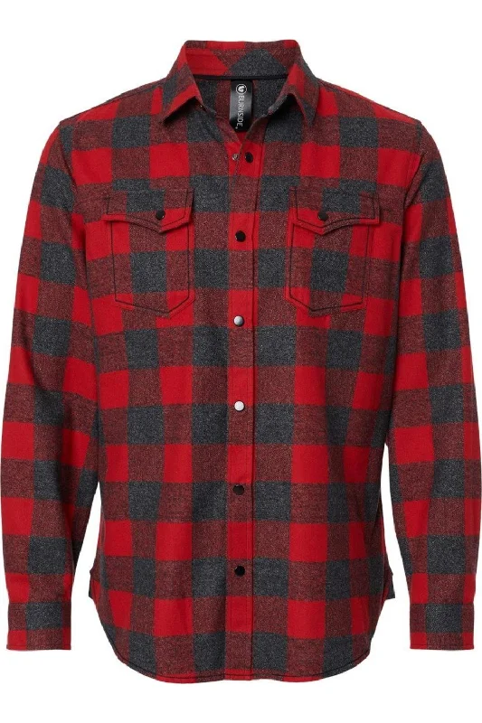 Burnside Snap Front Long Sleeve Plaid Flannel Shirt