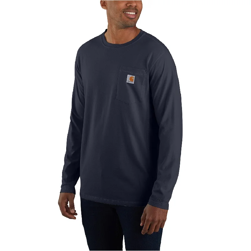 stylish men's hoodies -Carhartt Men's Force® Relaxed Fit Long Sleeve Pocket T-Shirt