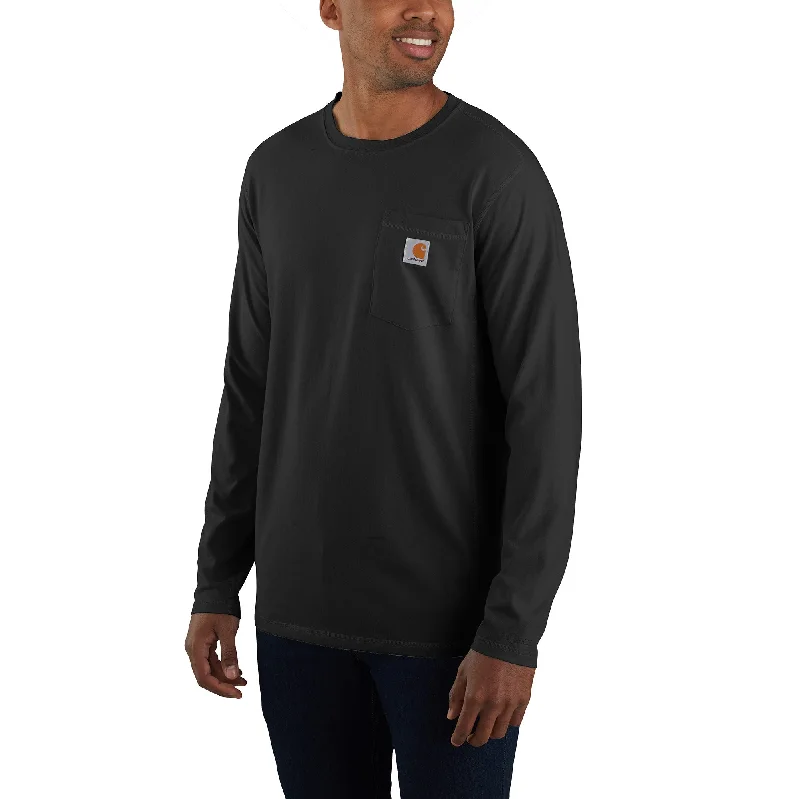 men's casual sweatshirts -Carhartt Men's Force®  Relaxed Fit Long Sleeve Pocket T-Shirt