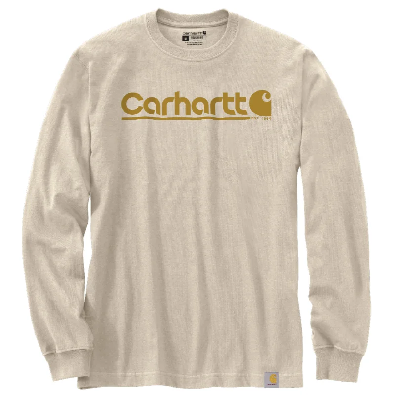 men's crewneck hoodies -Carhartt Men's Relaxed Fit Heavyweight Graphic Long Sleeve T-Shirt