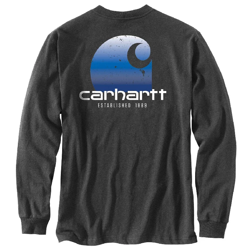 men's crewneck hoodies -Carhartt Men's Relaxed Fit Heavyweight Pocket "C" Graphic Long Sleeve T-Shirt