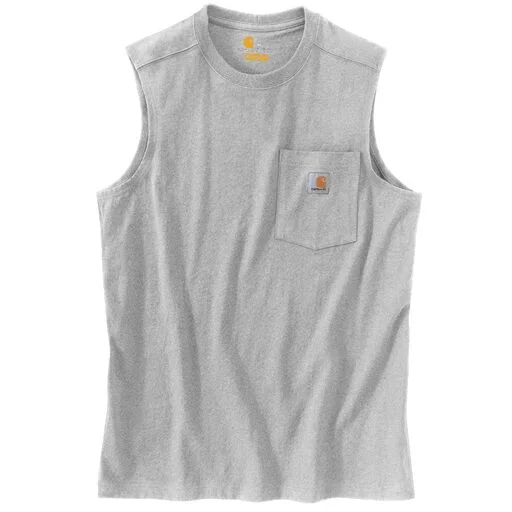 men's fashion hoodies -Carhartt Men's Relaxed Fit Sleeveless Pocket Tee