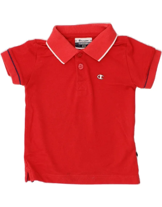 comfortable workout hoodies -CHAMPION Baby Boys Polo Shirt 6-9 Months XS Red Cotton