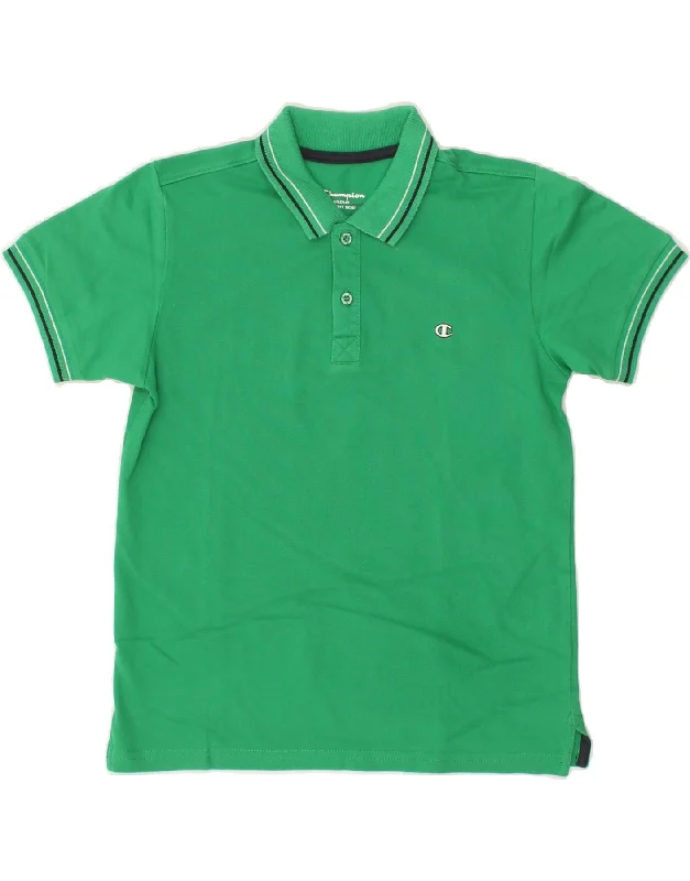 light hoodies for men -CHAMPION Boys Polo Shirt 7-8 Years Small Green Cotton