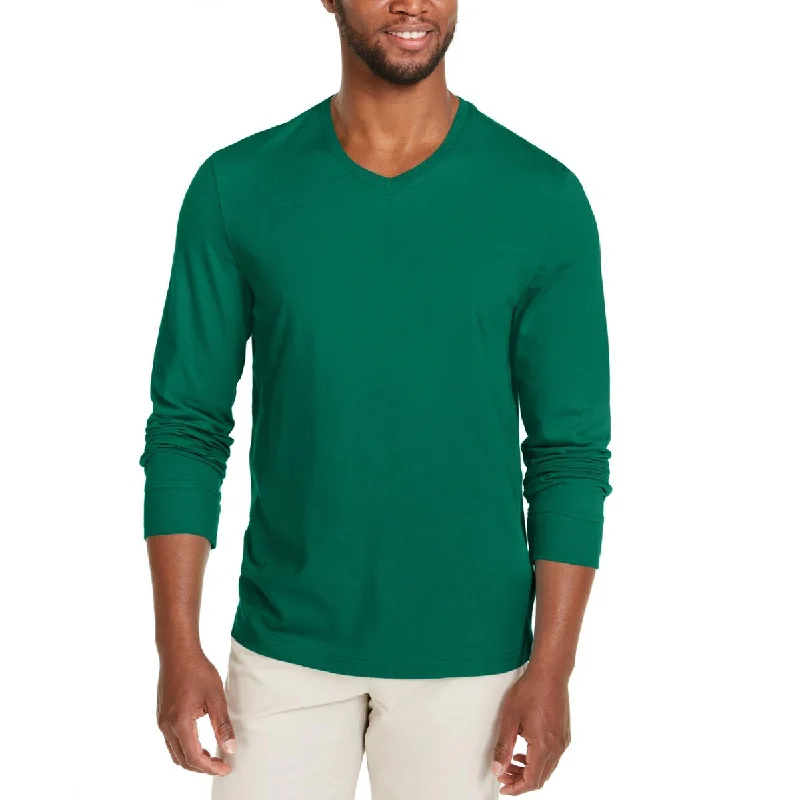 high-quality sweatshirts for men -Club Room Mens V Neck Long Sleeve T-Shirt