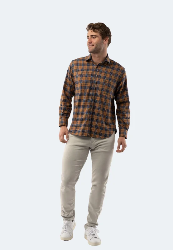 Copper Brown Plaid Shirt