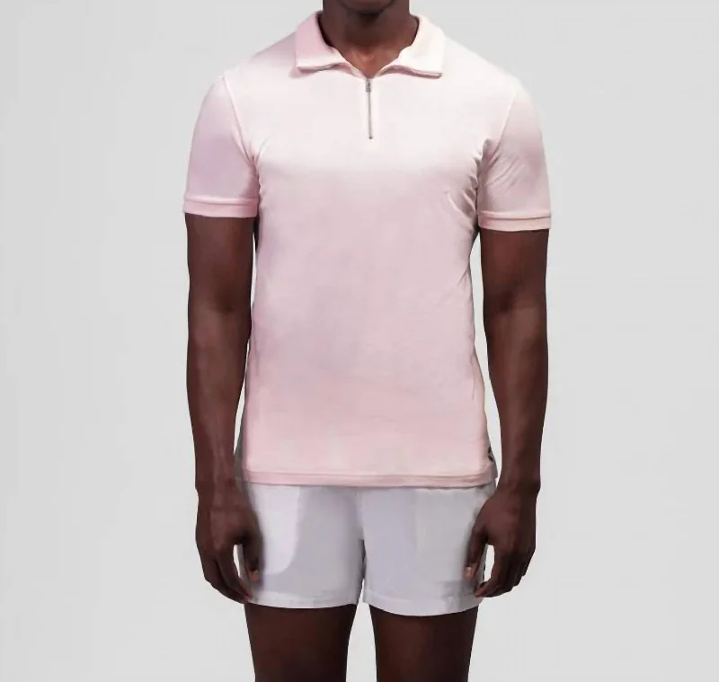 Cotton Piqué Polo In Pastel Pink