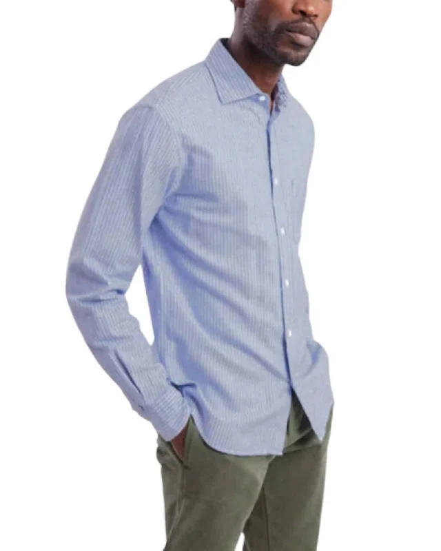 Cover Button Down Shirt In Blue & White