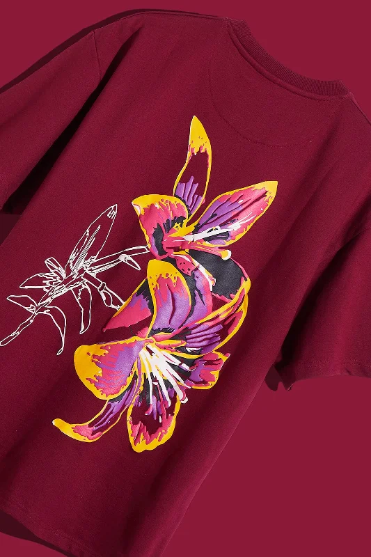 Crimson Lily Oversized Graphic Tshirt