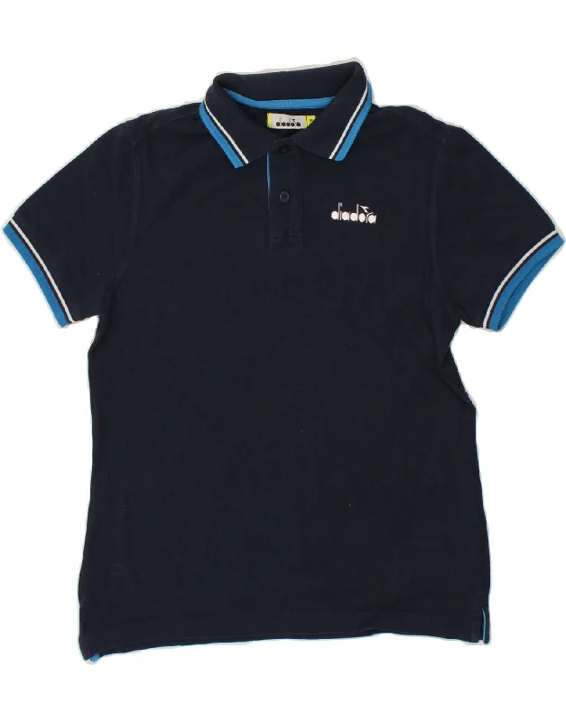 minimalist sweatshirts for men -DIADORA Boys Polo Shirt 11-12 Years XL Navy Blue Cotton