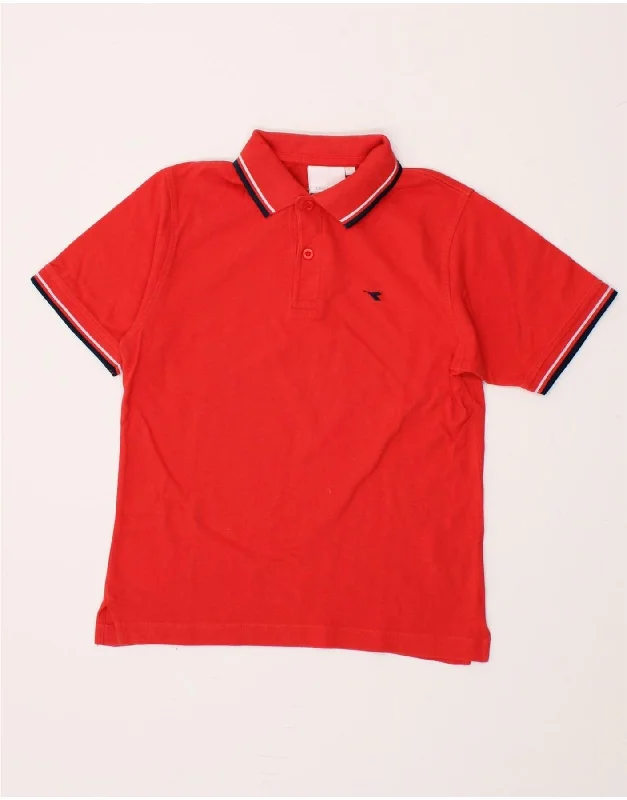 slim-fit hoodies for men -DIADORA Boys Polo Shirt 6-7 Years XL  Red Cotton