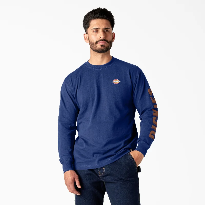 men's long sleeve sweatshirts -Dickies Men's Graphic Crewneck Long Sleeve T-Shirt