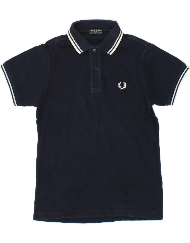 men's hoodies for cold weather -FRED PERRY Boys Polo Shirt 11-12 Years Navy Blue Cotton