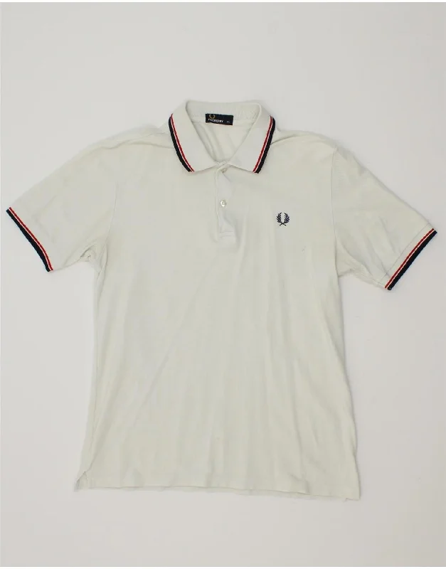 zip-up sweatshirts for men -FRED PERRY Boys Polo Shirt 15-16 Years 2XL White Cotton