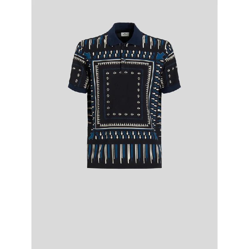 Geometric Print Polo Shirt