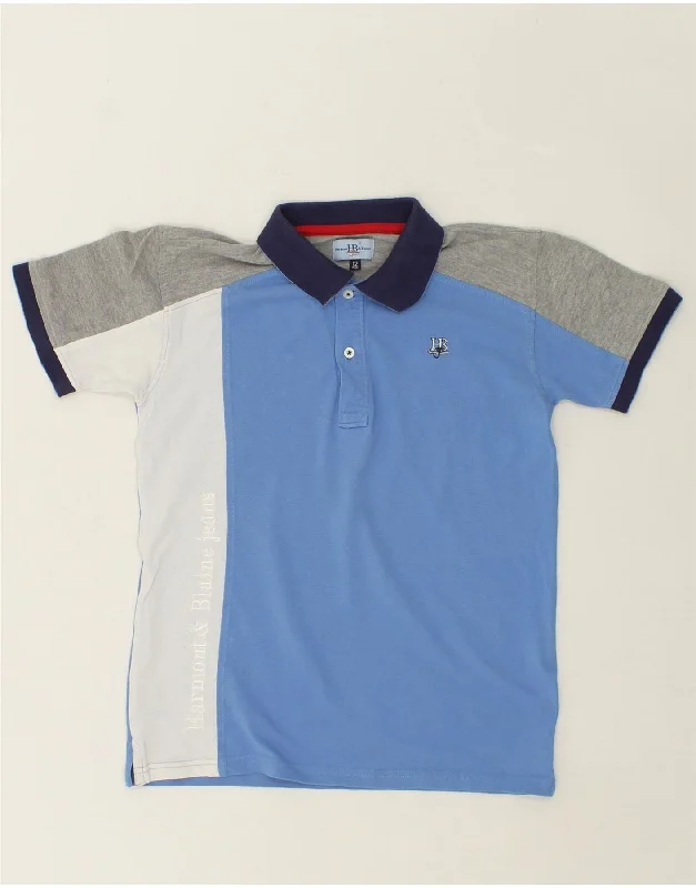 premium hoodies for men -HARMONT & BLAINE Boys Polo Shirt 11-12 Years Blue Colourblock Cotton