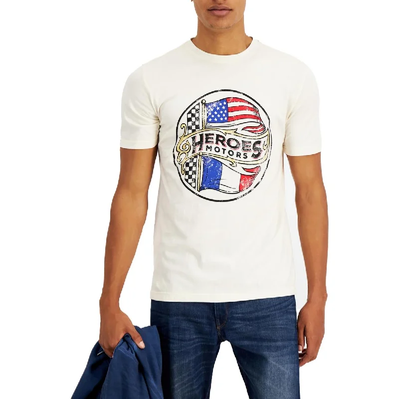 men's logo sweatshirts -Heroes Motors Mens History Flag Cotton Graphic T-Shirt