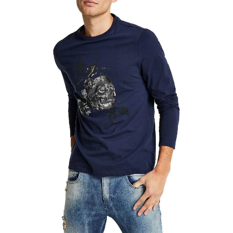 luxury hoodies for men -INC Mens Devon Cotton Crewneck Graphic T-Shirt