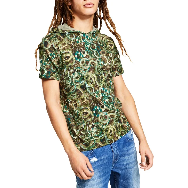 trendy hoodies for men -INC Mens Snake Hooded Print T-Shirt