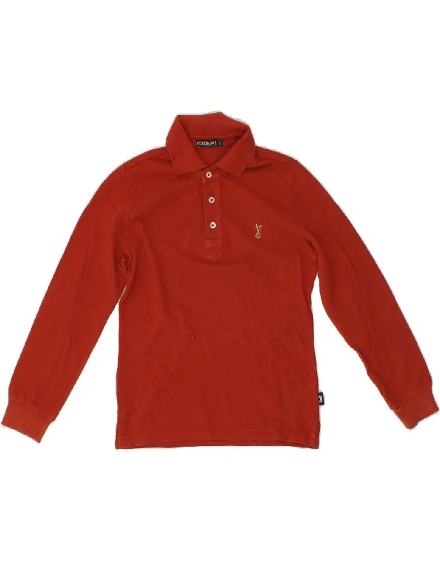 men's pull-over sweatshirts -JECKERSON Boys Graphic Long Sleeve Polo Shirt 6-7 Years Small  Red