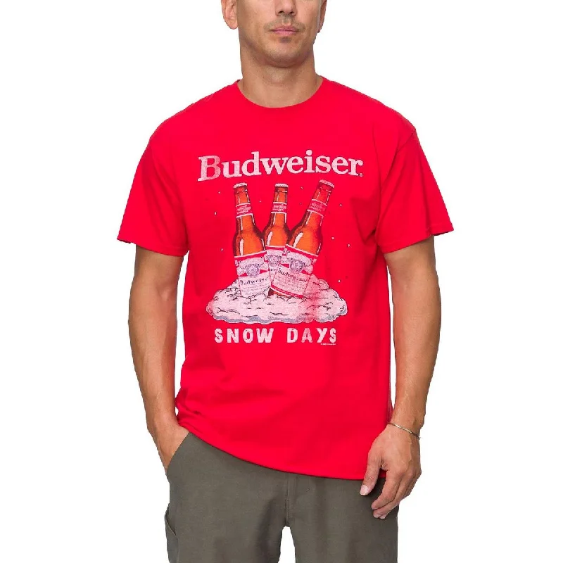 men's urban hoodies -Junk Food Mens Budweiser Cotton Crewneck Graphic T-Shirt