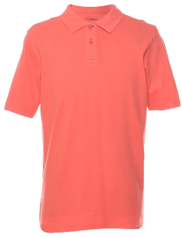 classic sweatshirts for men -L.L. Bean Salmon Pink Polo Shirt - M