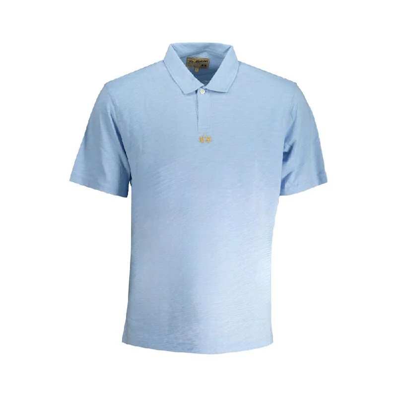 La Martina blue Cotton Polo Men's Shirt