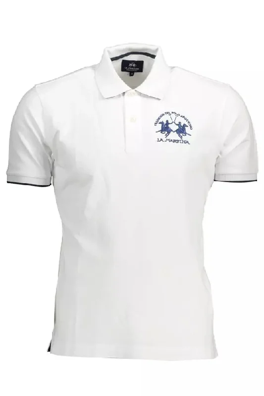 La Martina Elegant  Polo with Contrasting Men's Embroidery