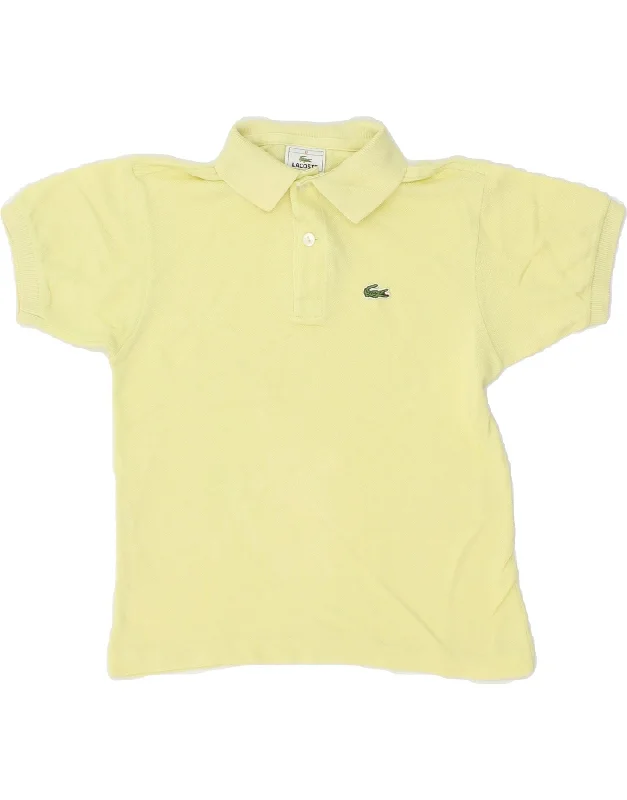 custom hoodies for men -LACOSTE Boys Polo Shirt 7-8 Years Yellow Cotton