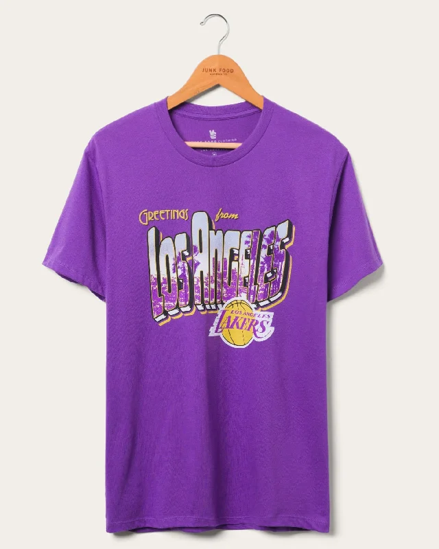 casual sweatshirts for men -Lakers NBA Postcard Tee