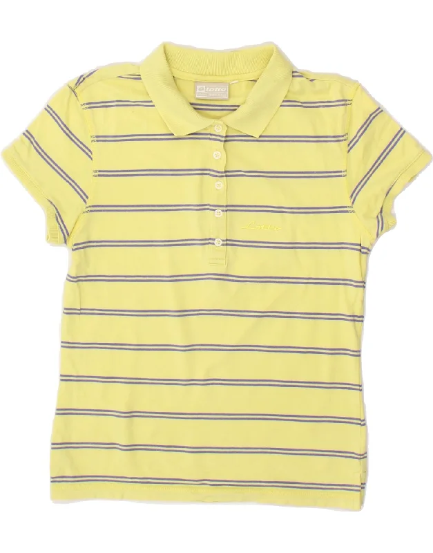 comfortable hoodies for men -LOTTO Girls Polo Shirt 8-9 Years Yellow Striped