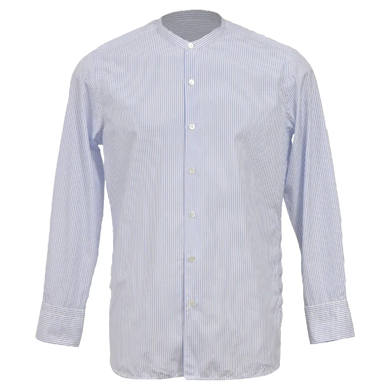 Louis Vuitton Pinstripe Print Long Sleeve Shirt in Light Blue Cotton