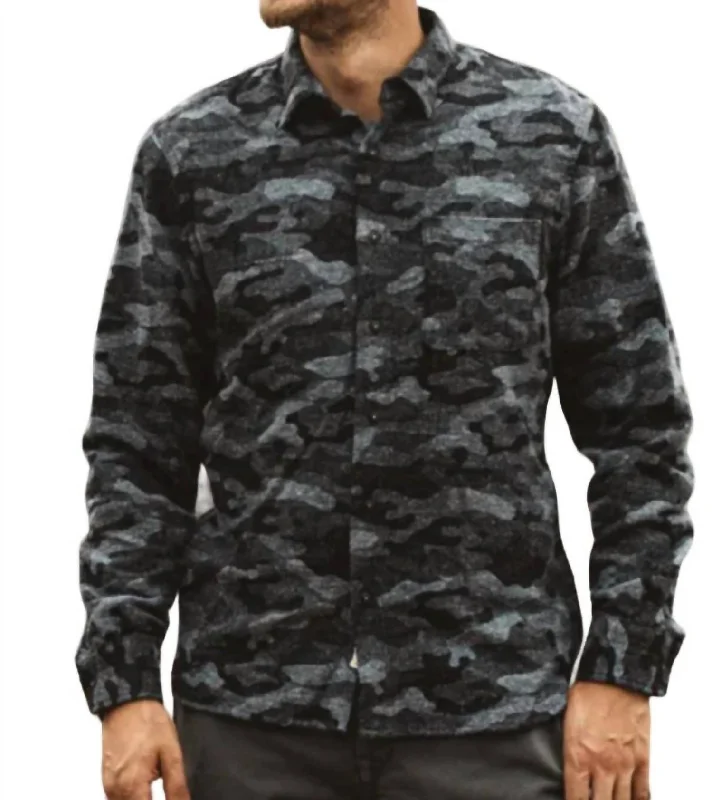 Men Ripper Camo Shirt In Gray