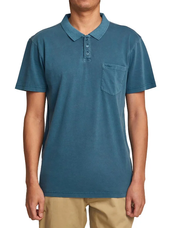 Mens Cotton Faded Polo