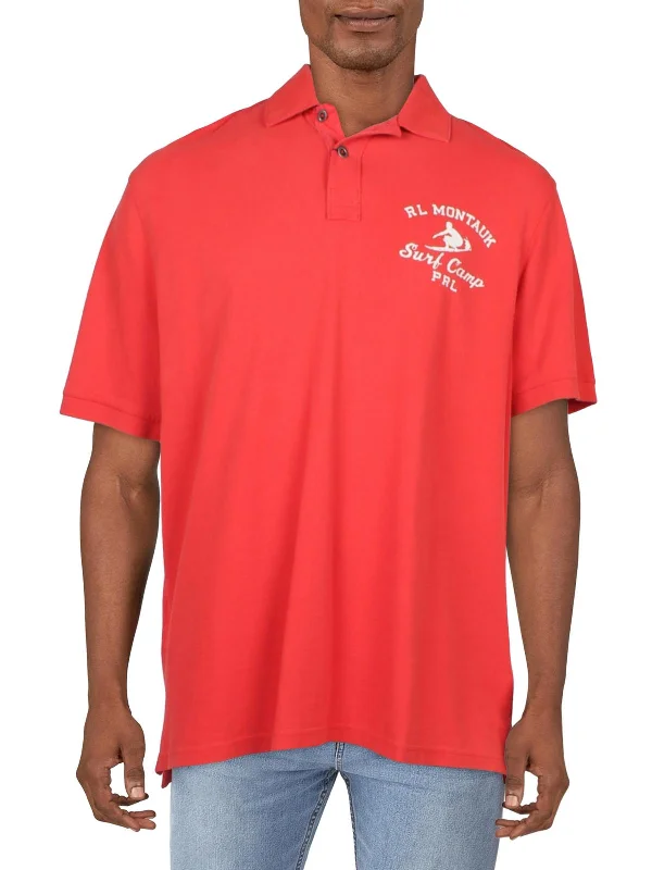 Mens Cotton Graphic Polo