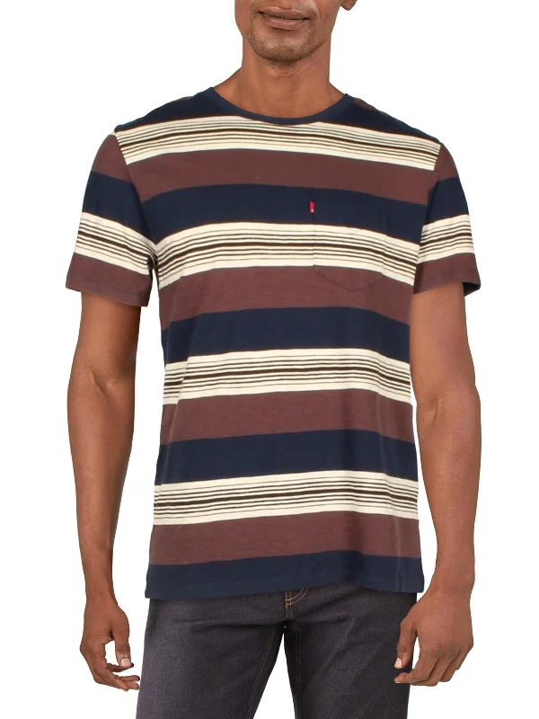 men's soft sweatshirts -Mens Cotton Striped T-Shirt