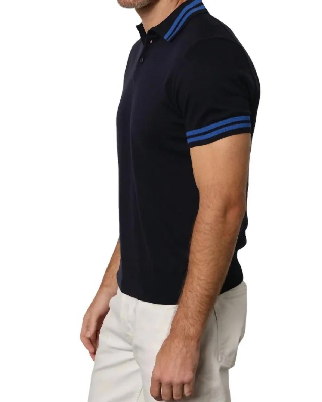 Men's Linen Polo In Black